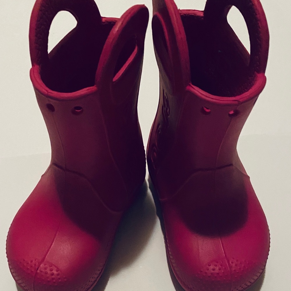 Crocs Kids Girls Handle it Rain Boots Pink Sz 6